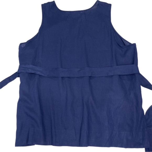 Pennington Linen Blend Tie-Waist Button Front Top - Picture 5 of 8